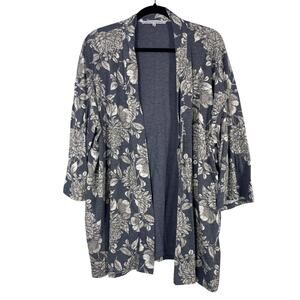 Collective Concepts Gray Floral Cardigan
